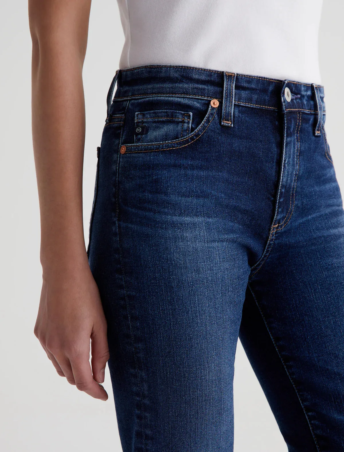 Mari Crop High Rise Slim Straight - Havana