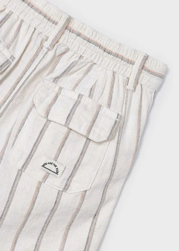 Milk Striped linen shorts
