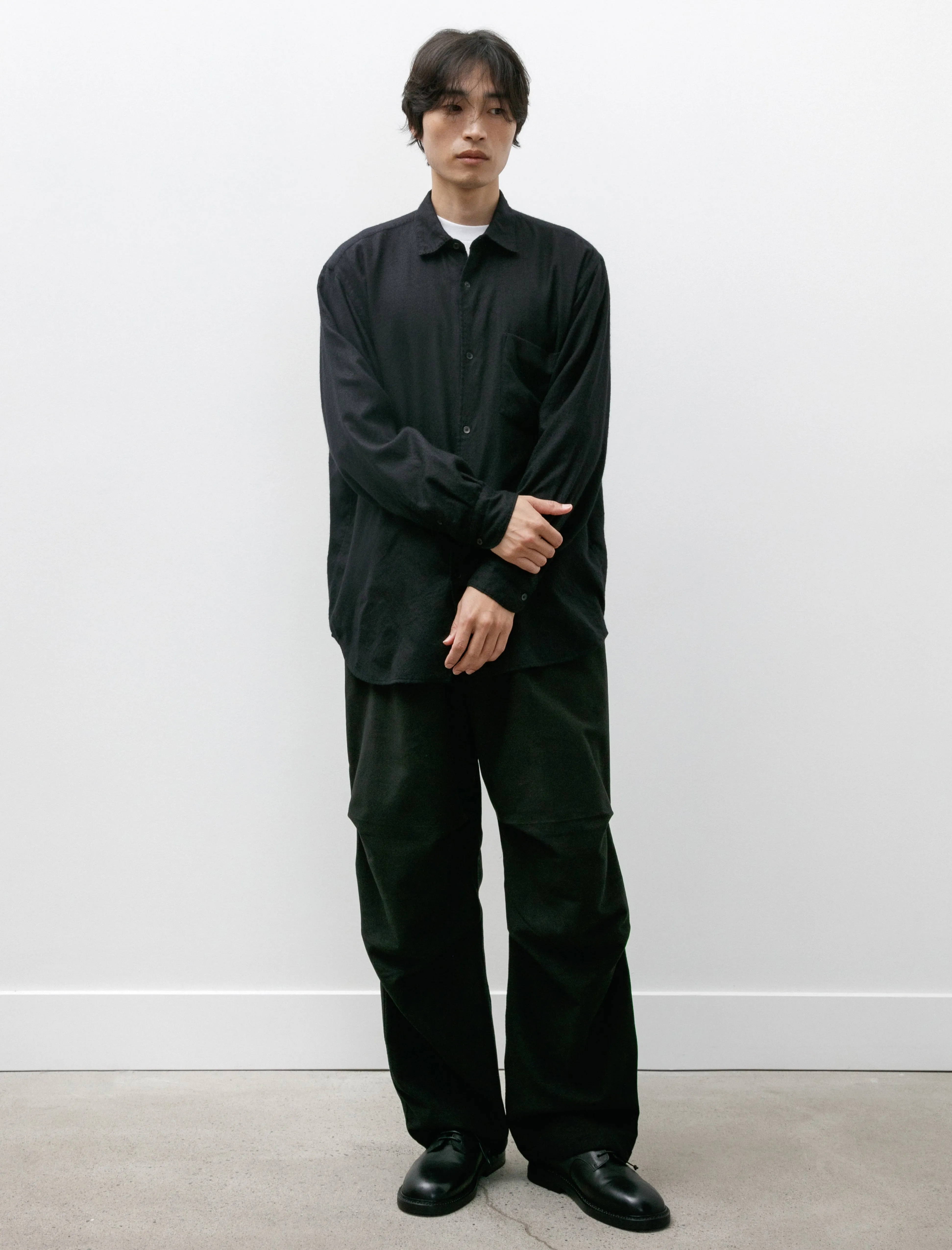 Moleskin Knee-Tucked Pants Black