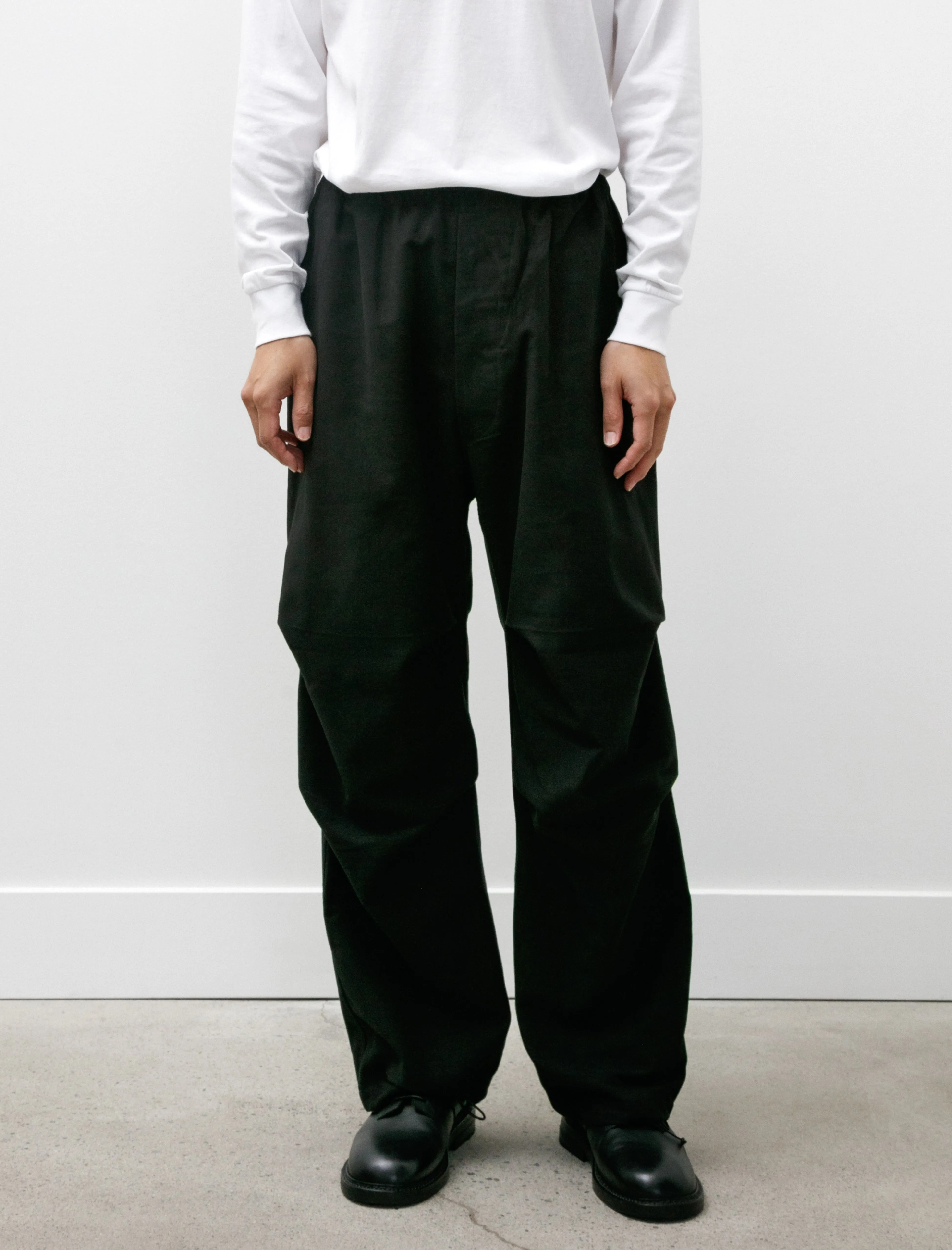 Moleskin Knee-Tucked Pants Black