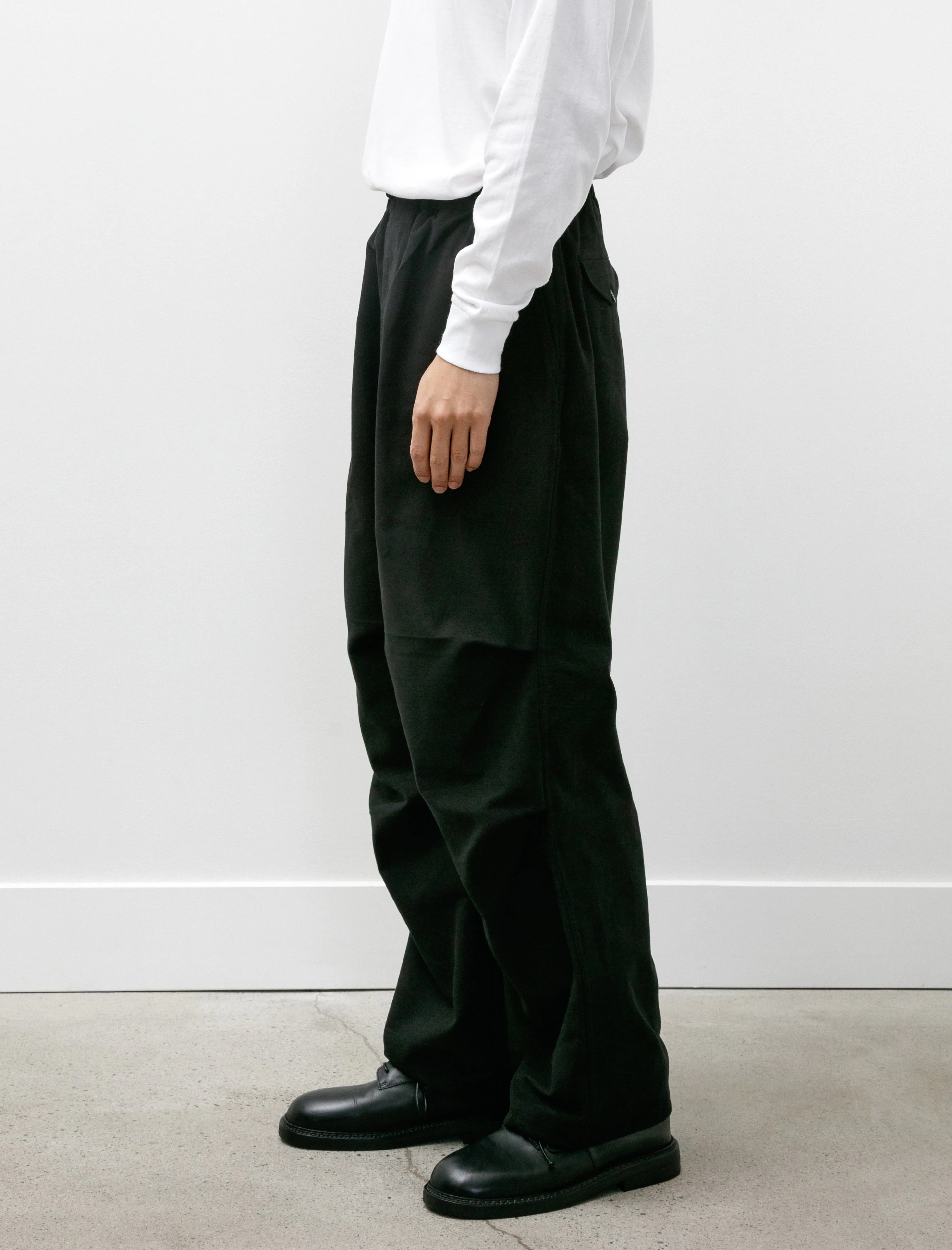 Moleskin Knee-Tucked Pants Black