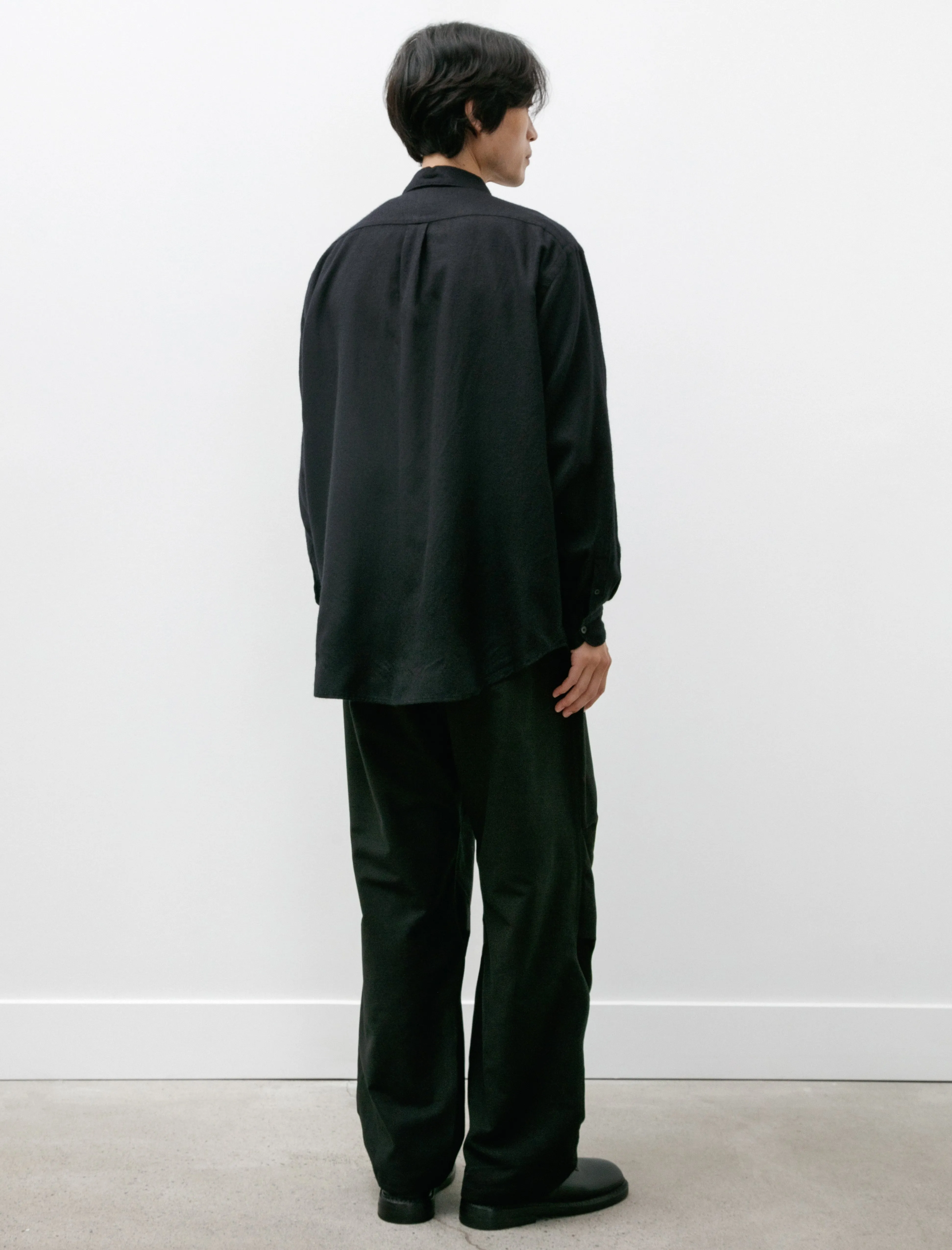 Moleskin Knee-Tucked Pants Black