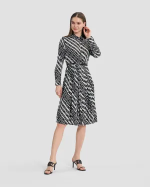 Monochrome Ferré Pleated Dress