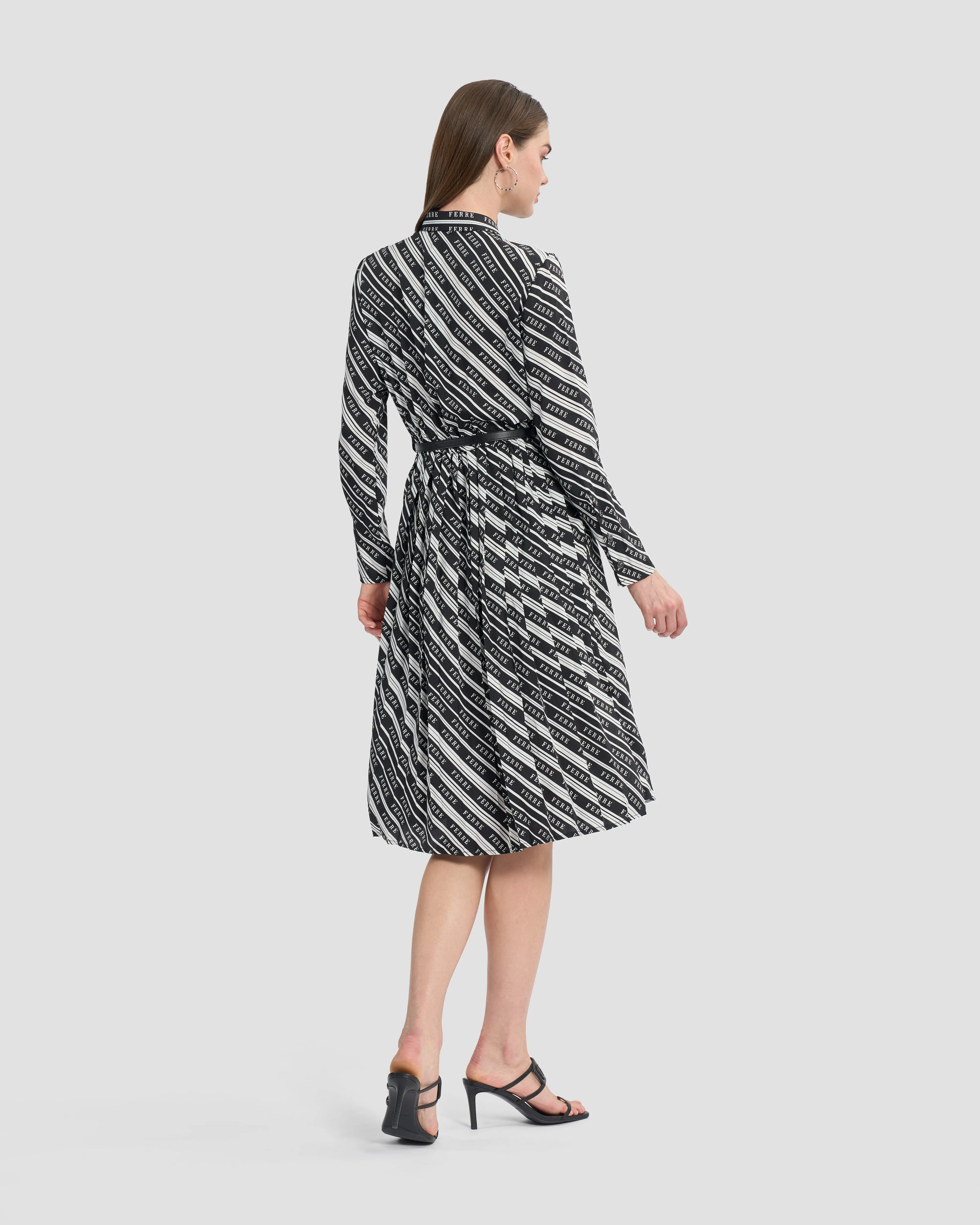 Monochrome Ferré Pleated Dress