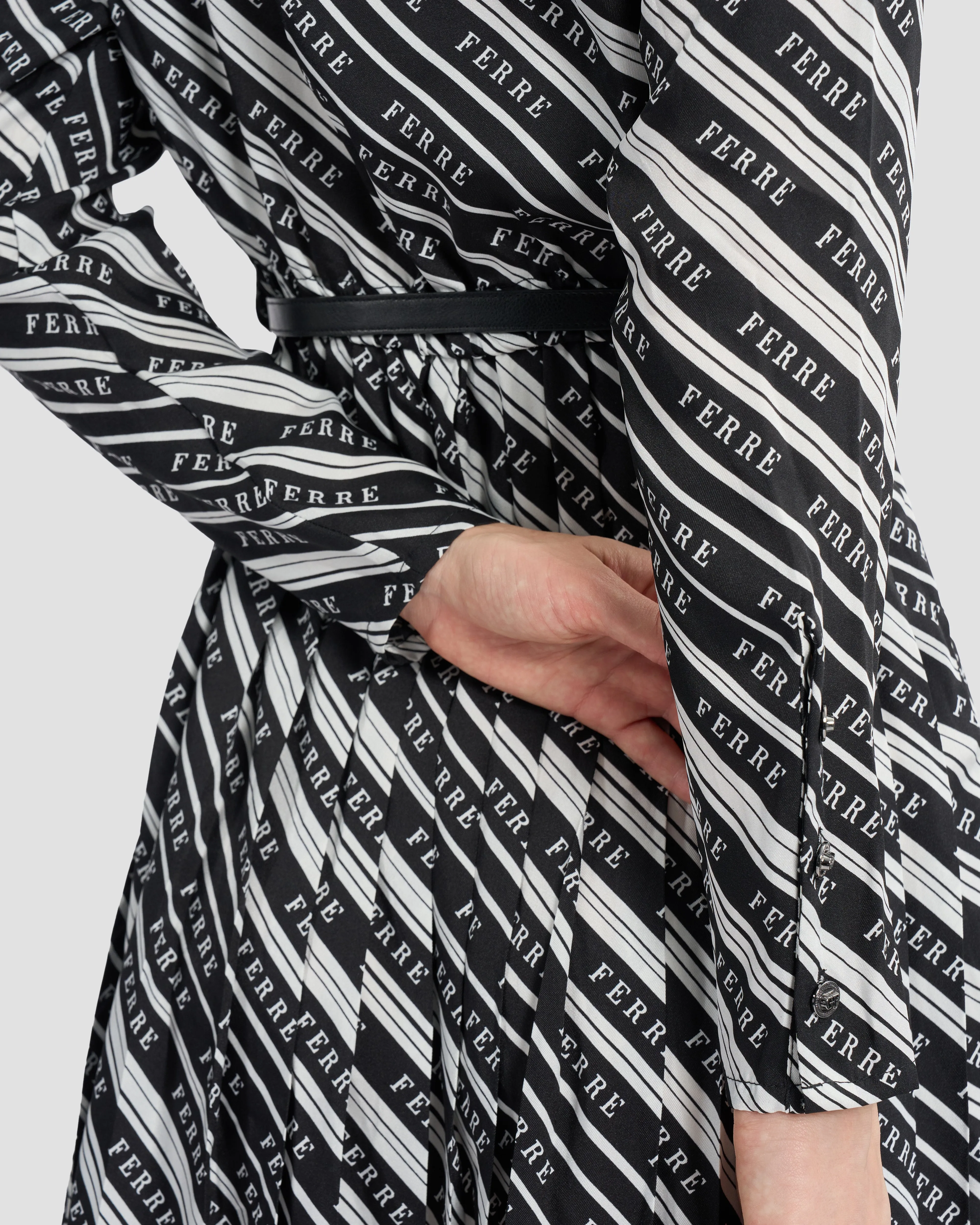 Monochrome Ferré Pleated Dress