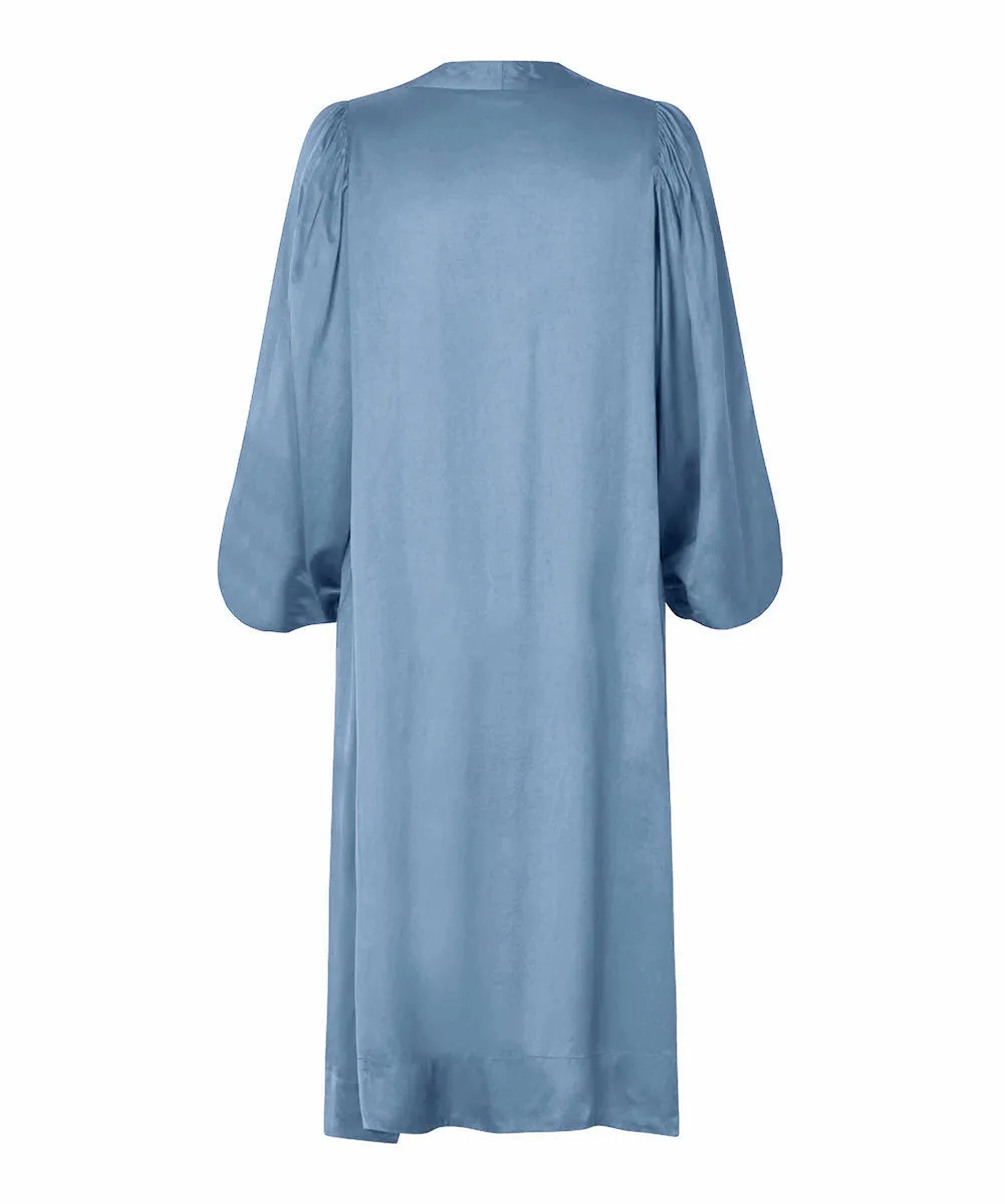 Nalo Smocked Sleeve Midi Dress
