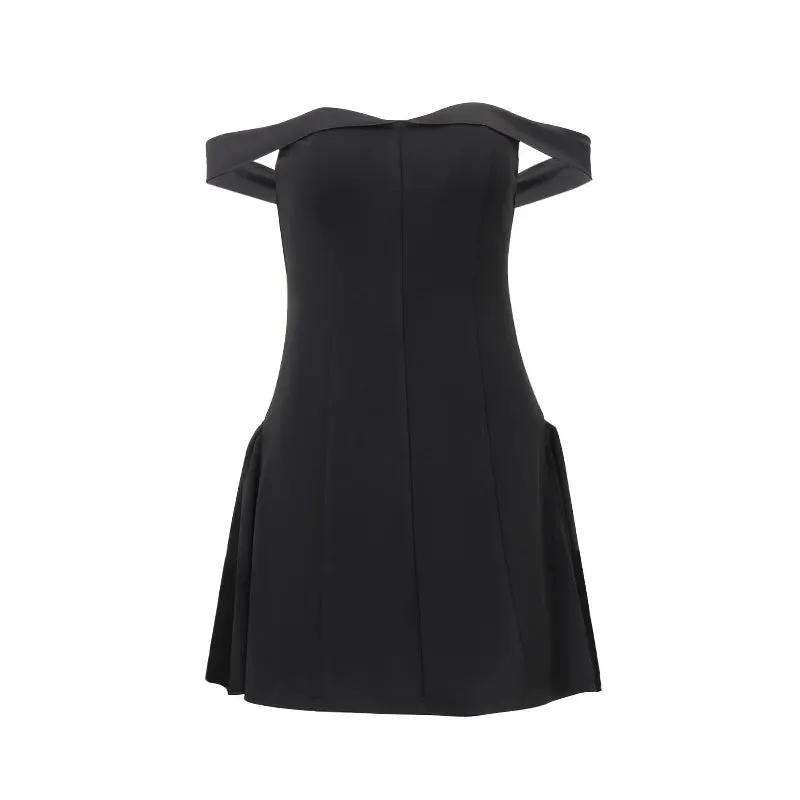Off-Shoulder A-Line Stylish Mini Dress