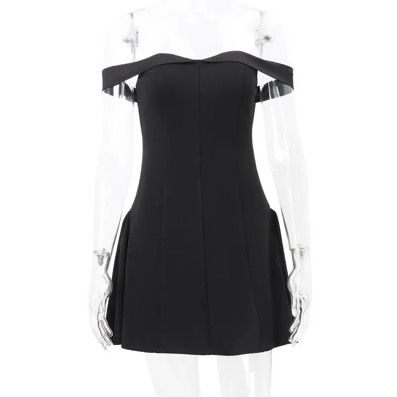 Off-Shoulder A-Line Stylish Mini Dress