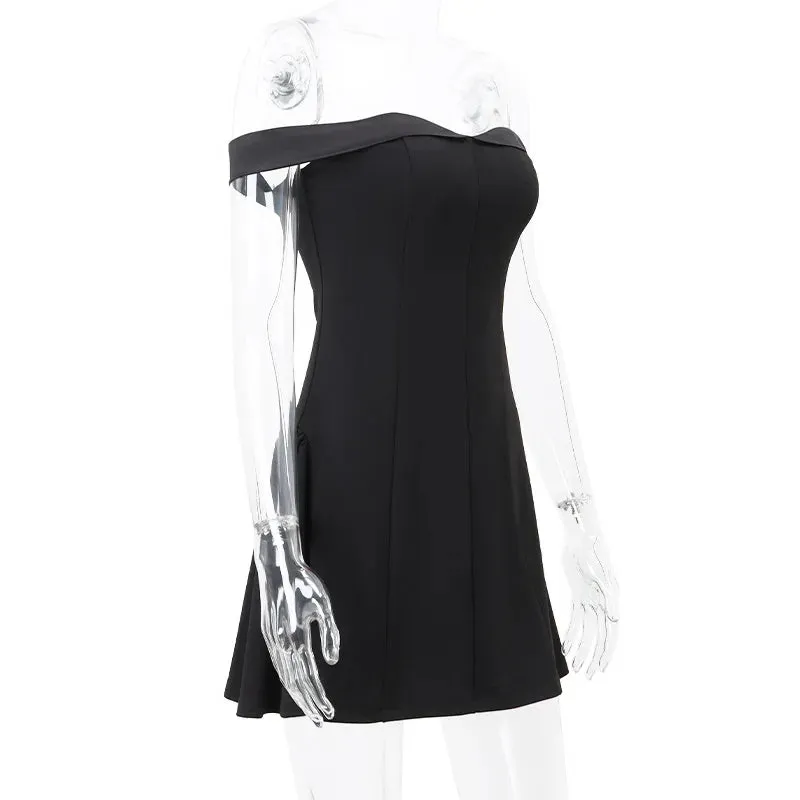 Off-Shoulder A-Line Stylish Mini Dress