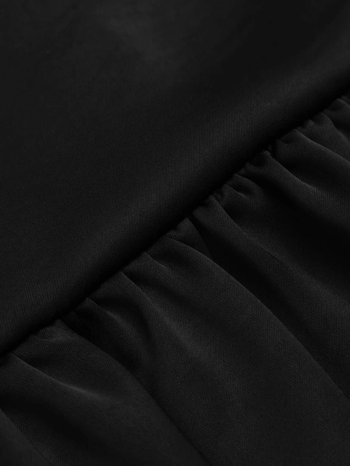 [Pre-Sale] Black 1950s Strap Bow Pearl Satin Belted Dress