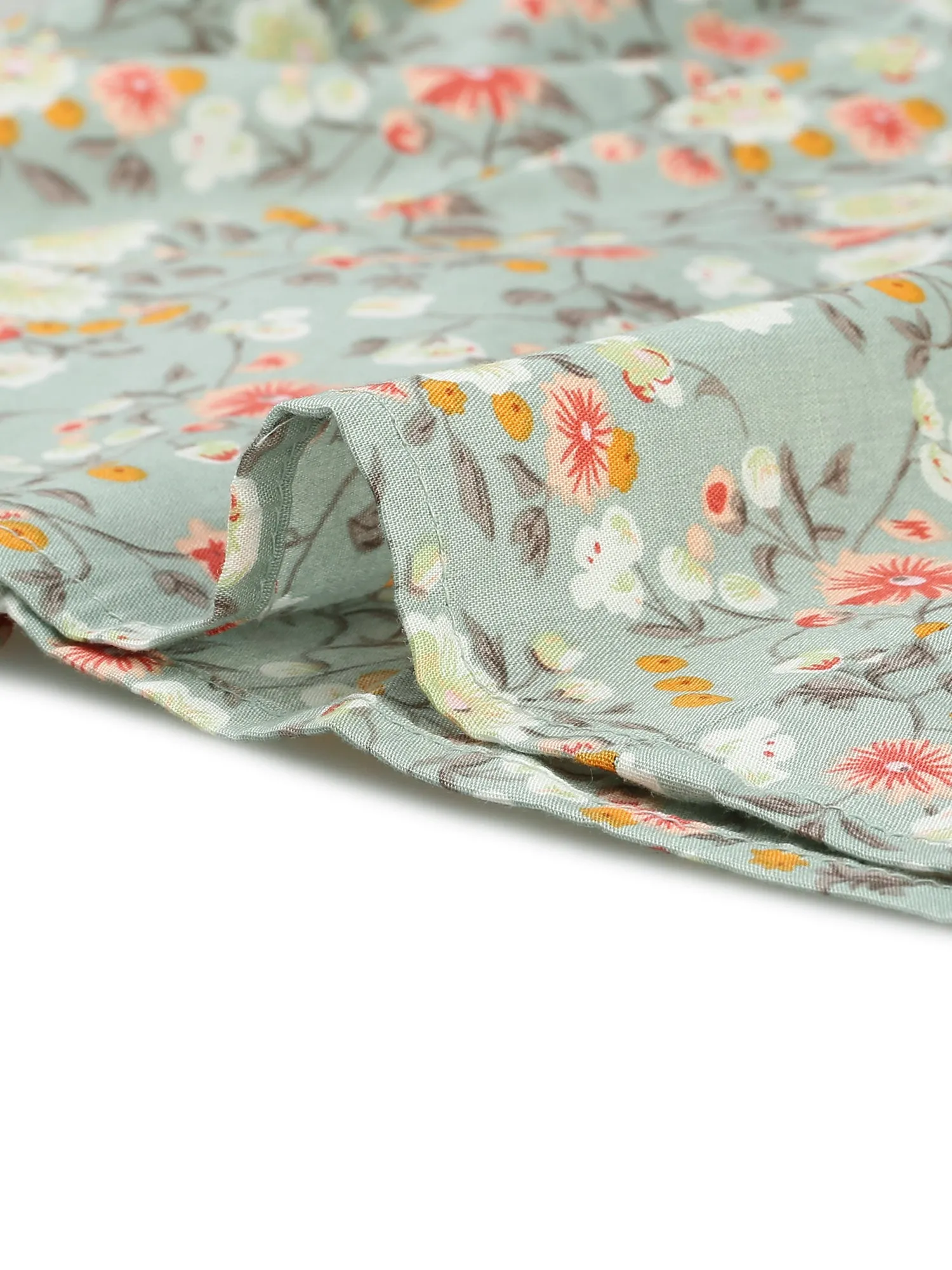 Puff Sleeve Square Neck Peasant Floral Blouse Top