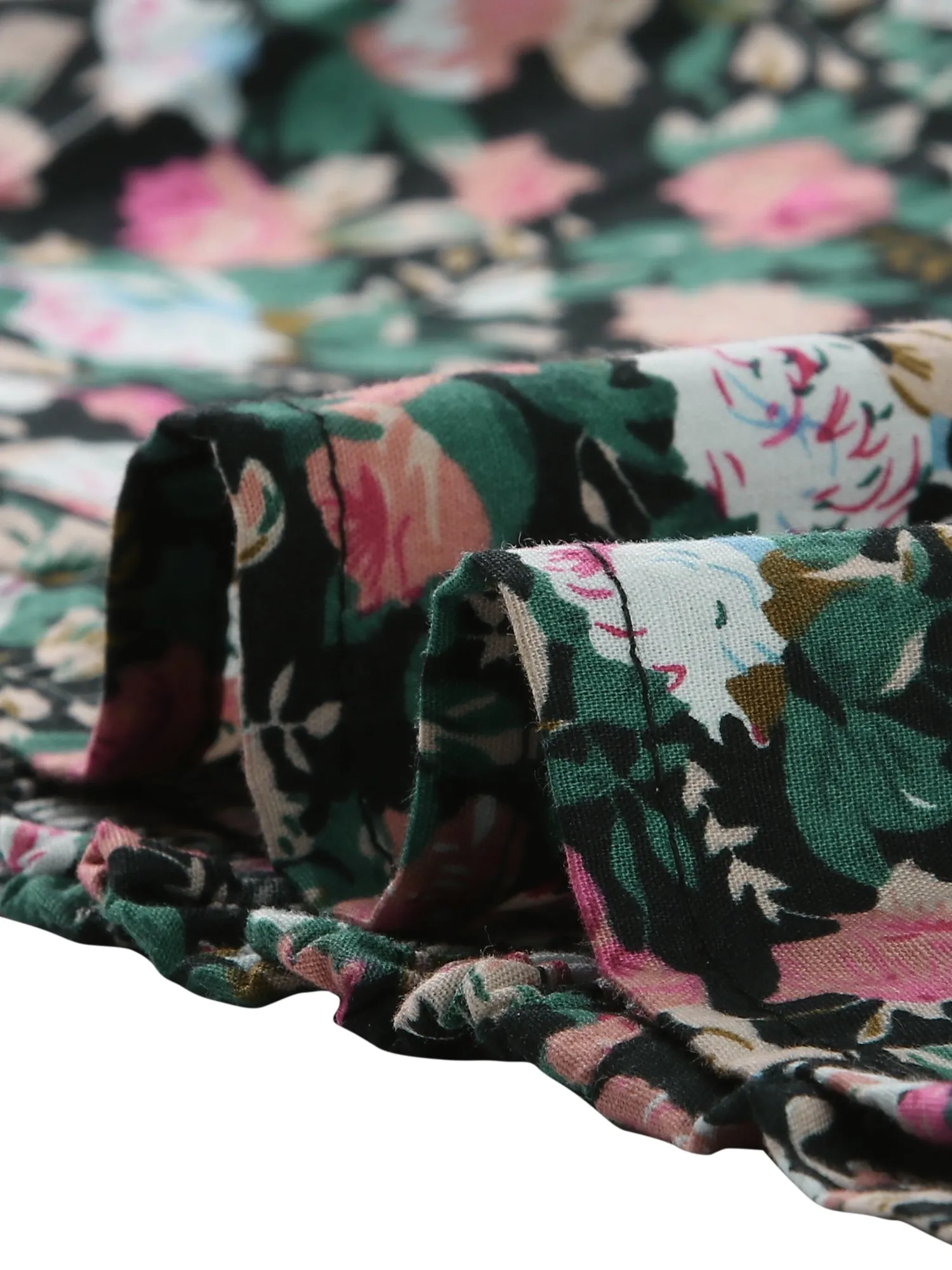 Puff Sleeve Square Neck Peasant Floral Blouse Top