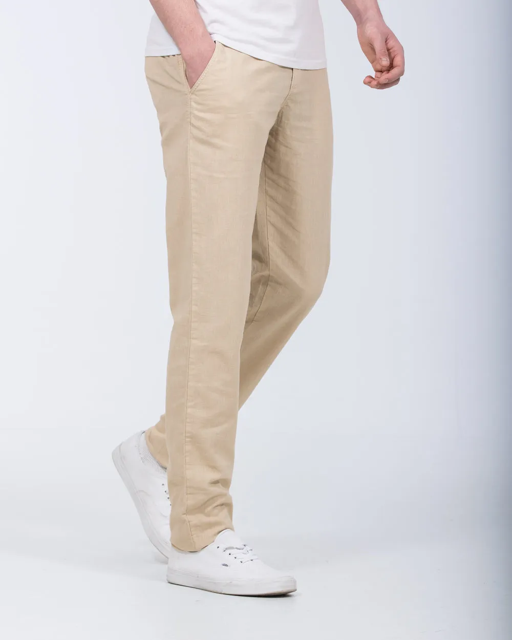 Redpoint Halifax Regular Fit Tall Linen Chinos (beige)