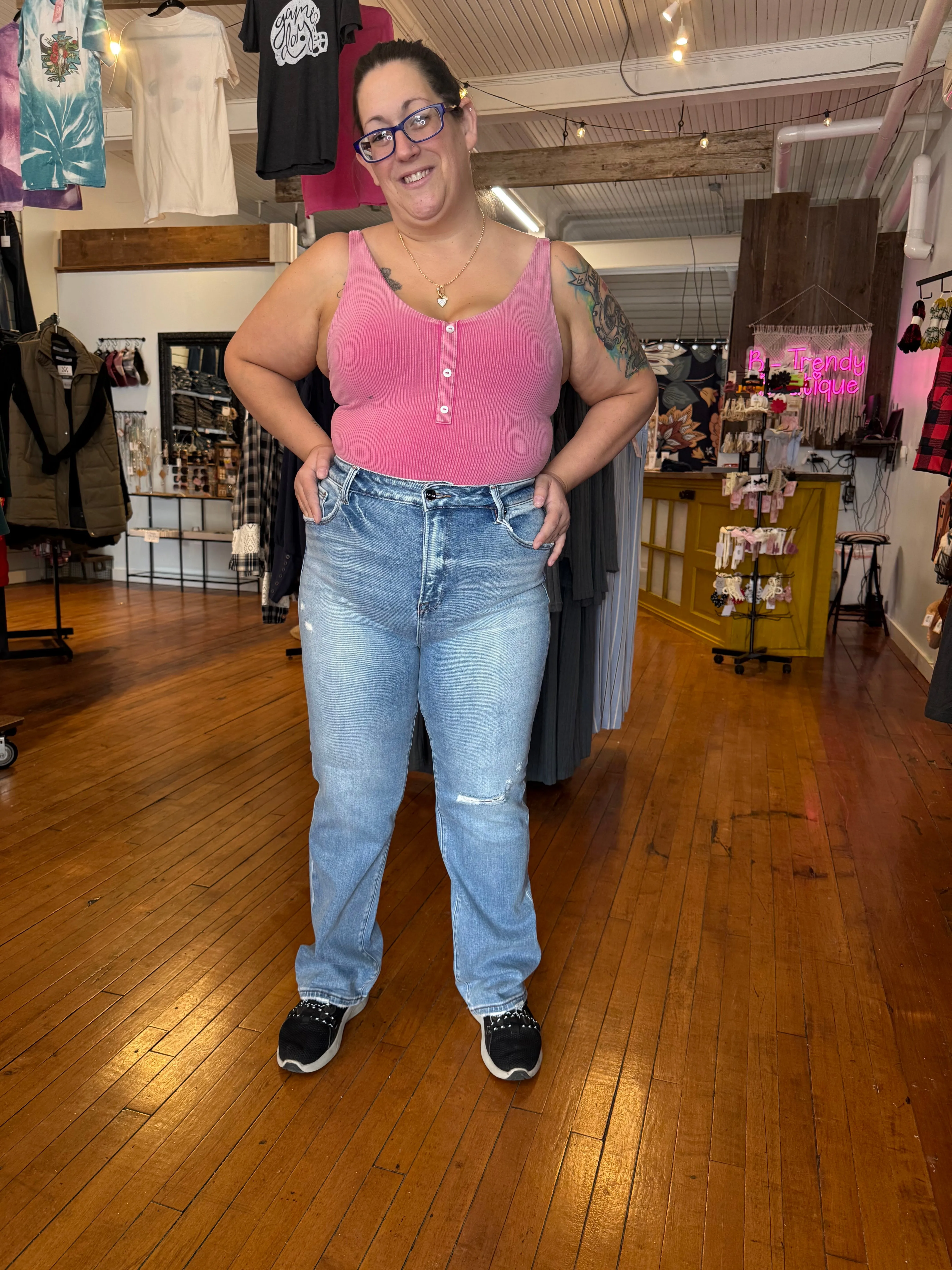 RISEN - HANNAH STRAIGHT LEG DENIM JEANS