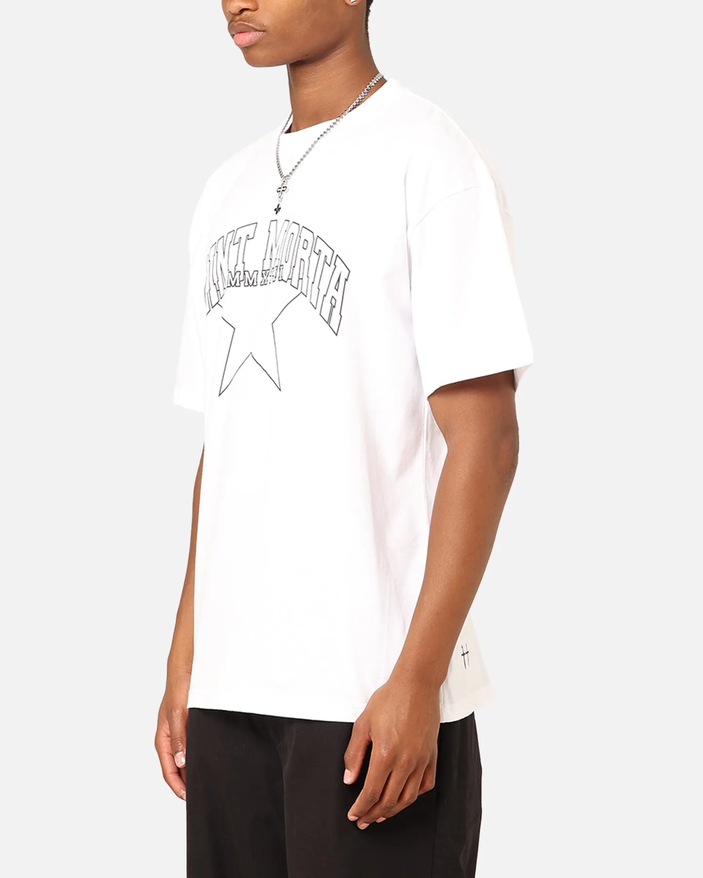Saint Morta College Star Drop T-Shirt White