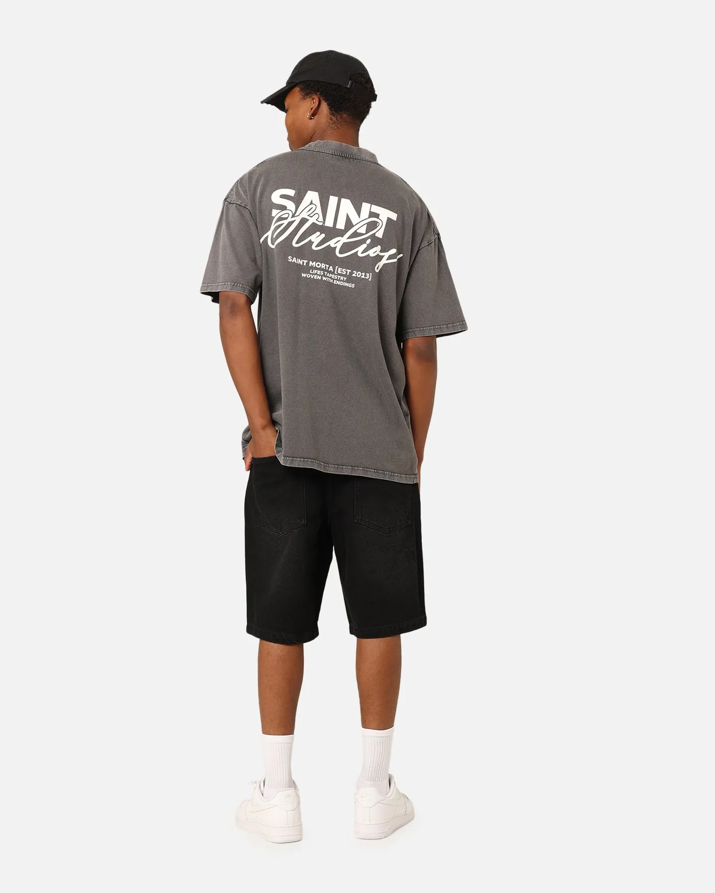 Saint Morta Saint Studios T-Shirt Washed Charcoal