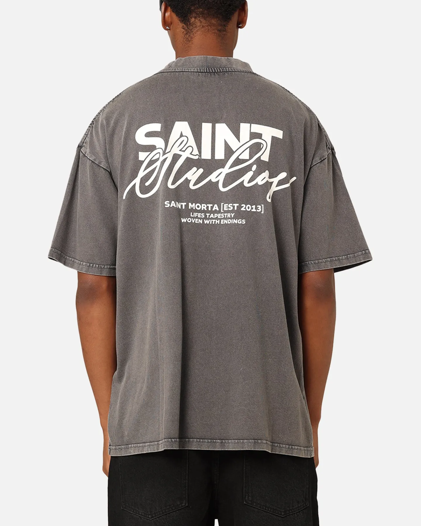 Saint Morta Saint Studios T-Shirt Washed Charcoal