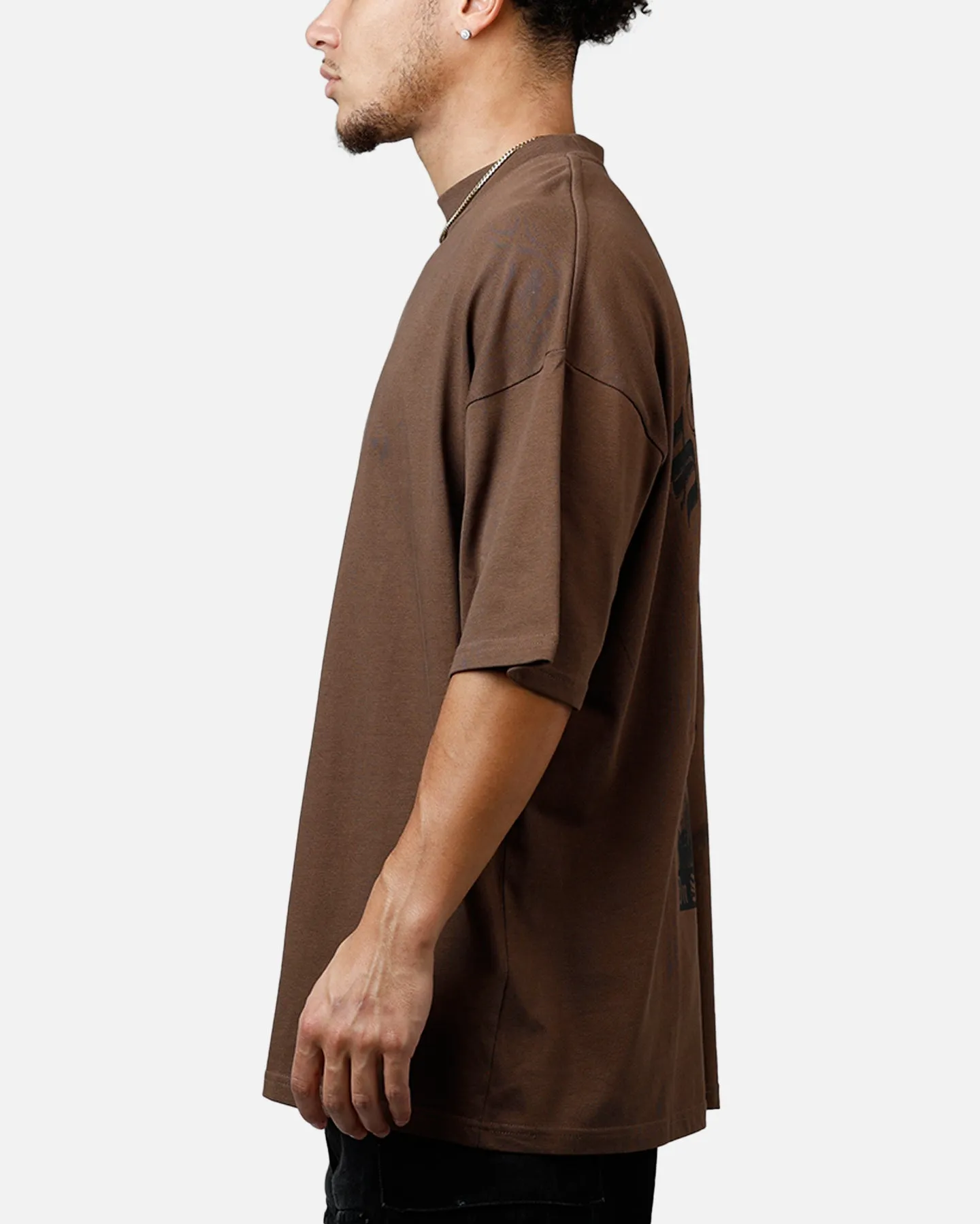 Saint Morta Virtues Mock Neck T-Shirt Brown