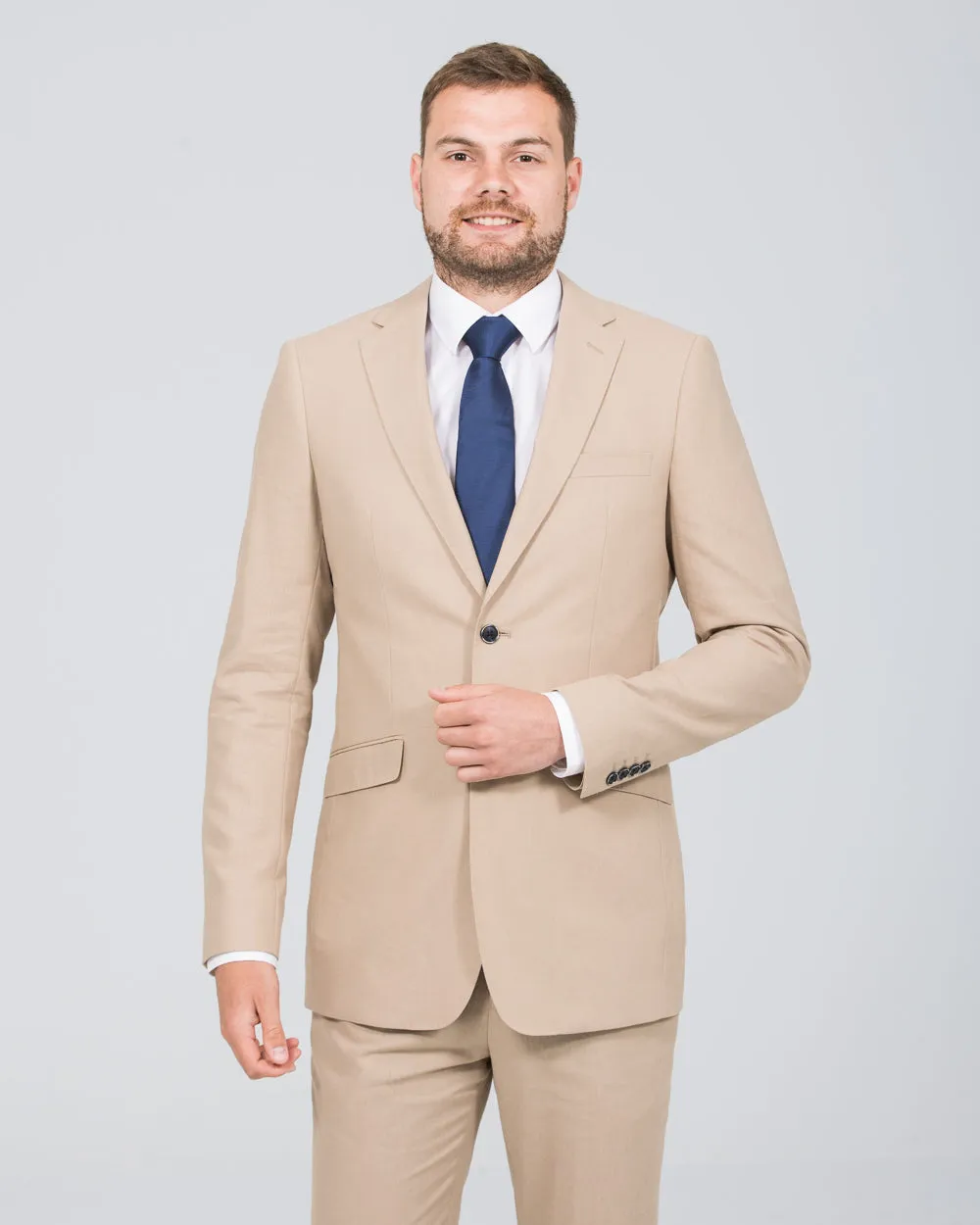 Skopes Tuscany Slim Fit Tall Linen Blend Suit (stone)