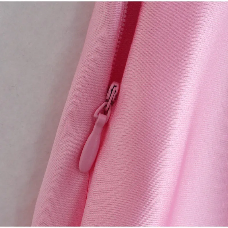 Spaghetti Strap Backless Camis Satin Long Dress