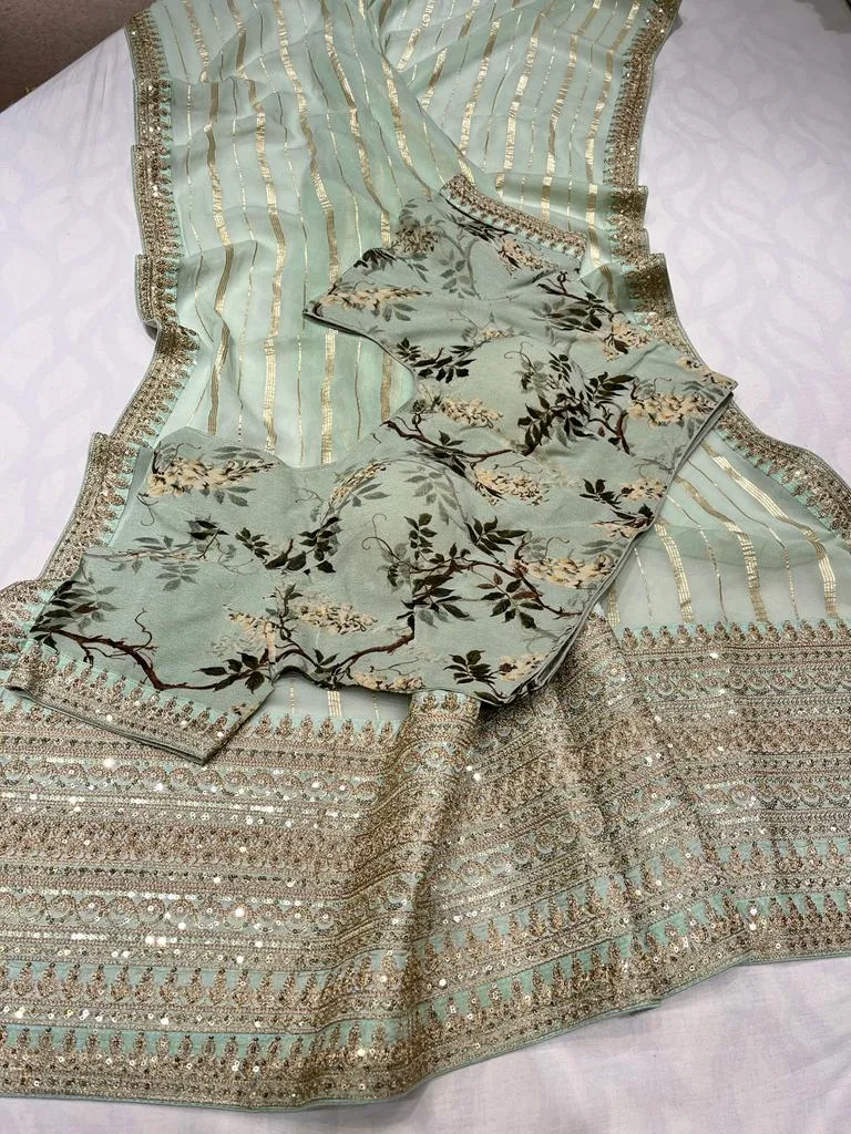 Summer striped trendy saree