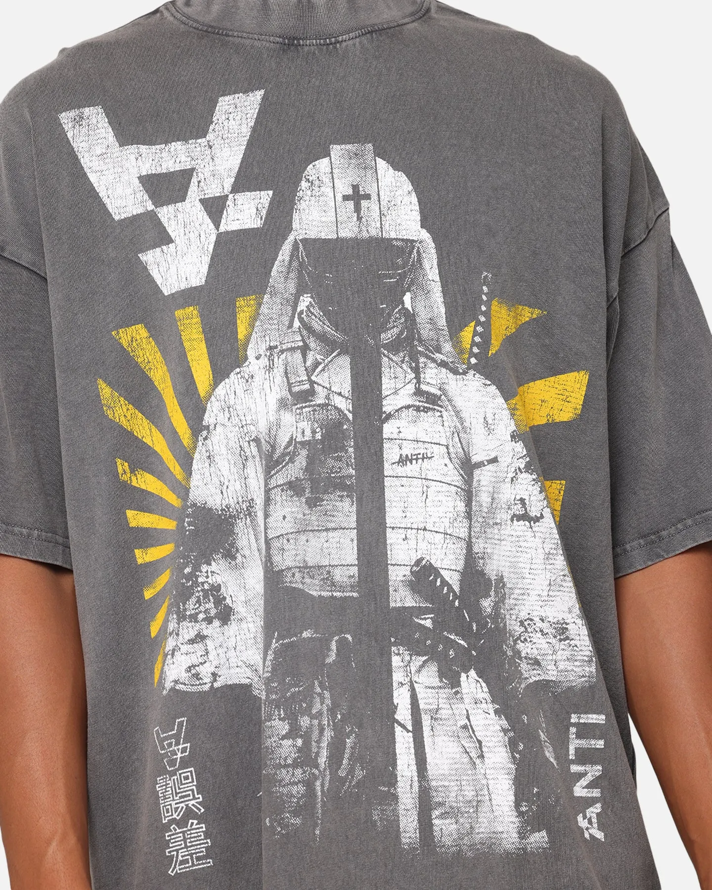 The Anti Order Legion Mock Neck T-Shirt Washed Charcoal