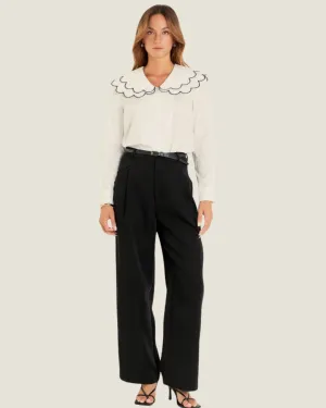 The Scout: Scalloped Embroidered Blouse Top