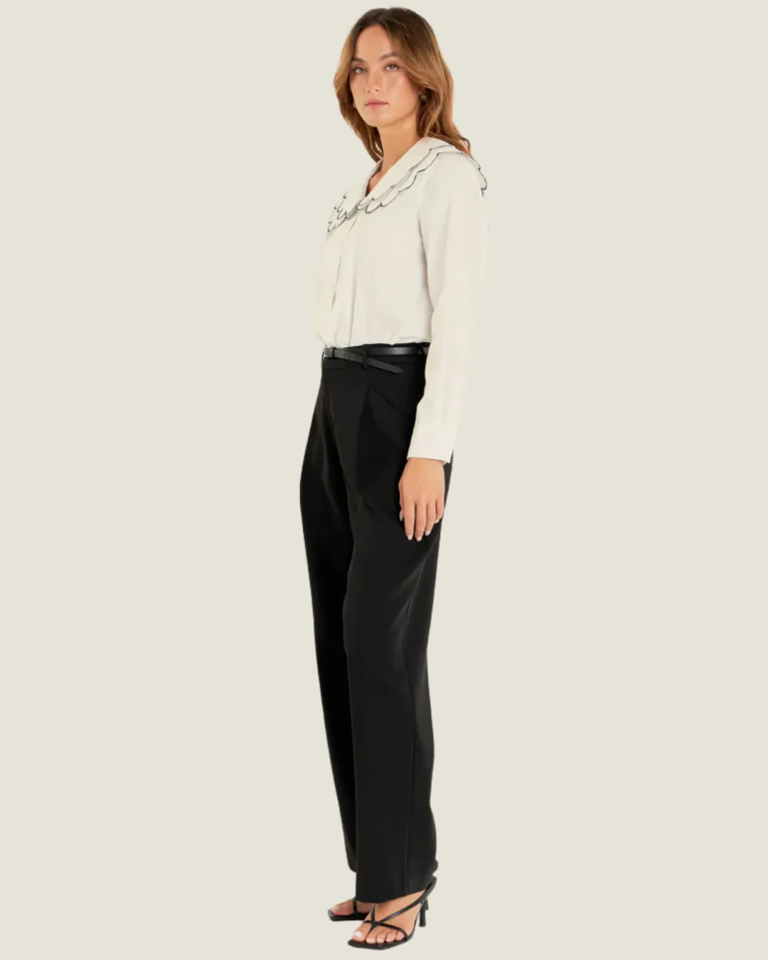 The Scout: Scalloped Embroidered Blouse Top