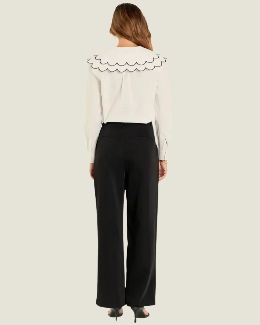 The Scout: Scalloped Embroidered Blouse Top