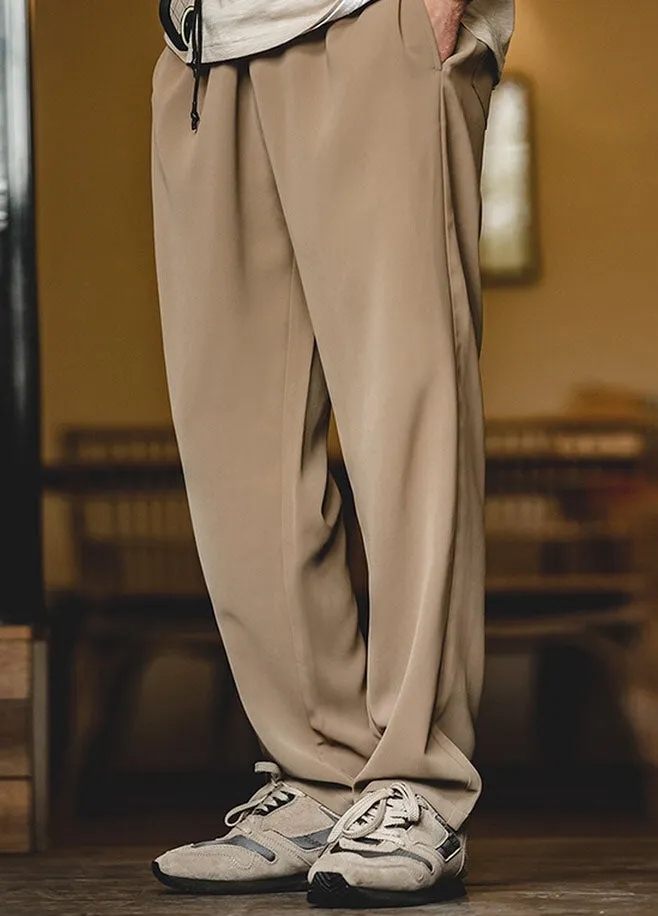 Tooling Casual Anti-Wrinkle Elastic-Waist Straight Men's Trousers