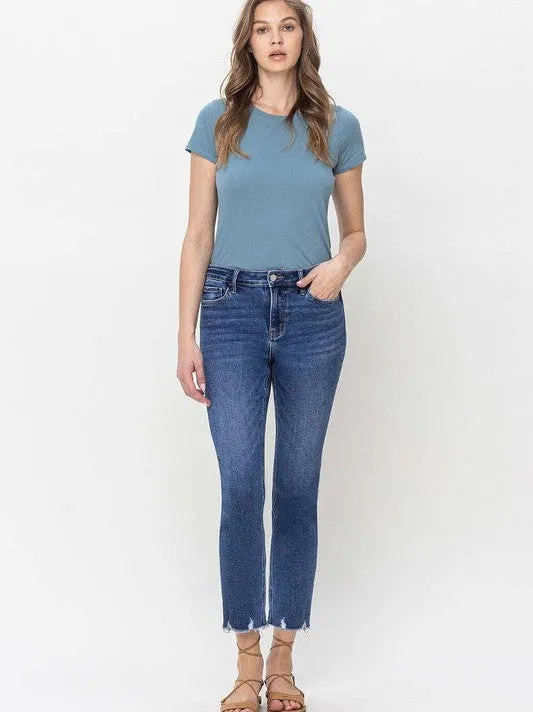VERVET By Flying Monkey Denim Never Dies High Rise Crop Slim Straight Jeans