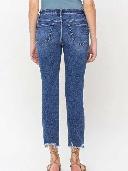 VERVET By Flying Monkey Denim Never Dies High Rise Crop Slim Straight Jeans