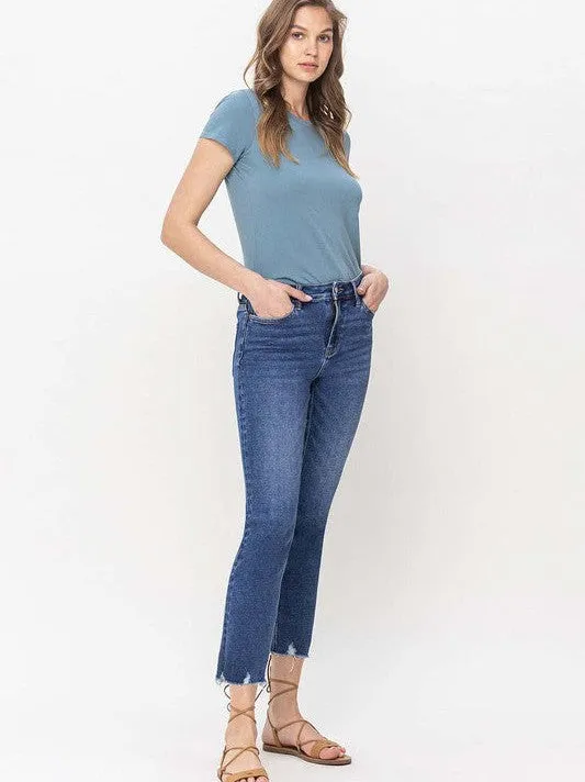 VERVET By Flying Monkey Denim Never Dies High Rise Crop Slim Straight Jeans