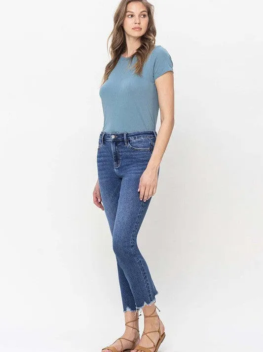VERVET By Flying Monkey Denim Never Dies High Rise Crop Slim Straight Jeans