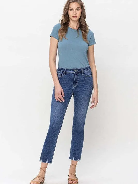 VERVET By Flying Monkey Denim Never Dies High Rise Crop Slim Straight Jeans