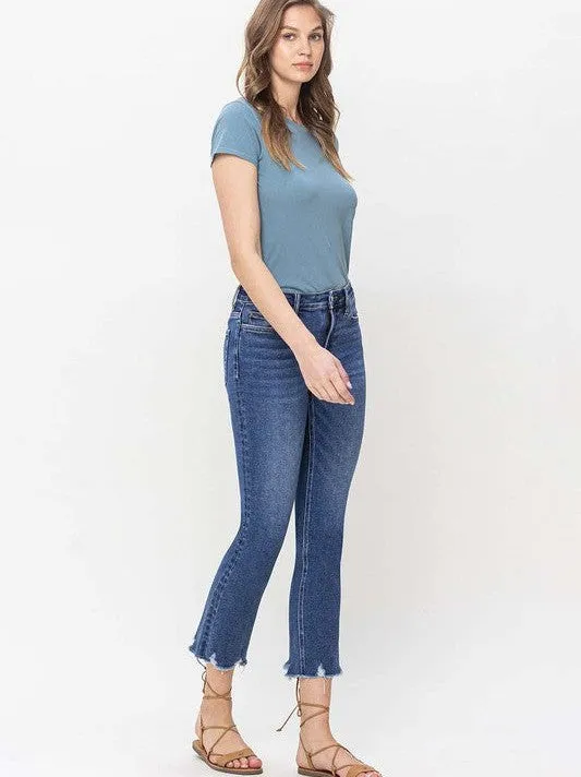 VERVET By Flying Monkey Denim Never Dies High Rise Crop Slim Straight Jeans