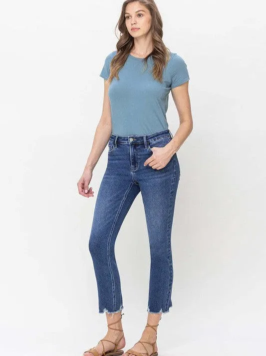 VERVET By Flying Monkey Denim Never Dies High Rise Crop Slim Straight Jeans