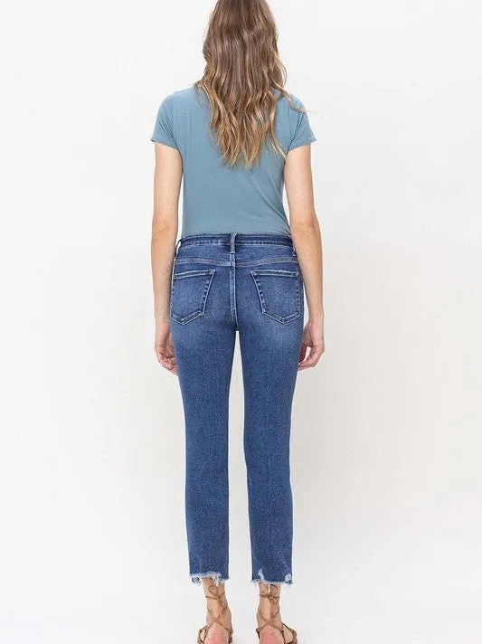 VERVET By Flying Monkey Denim Never Dies High Rise Crop Slim Straight Jeans