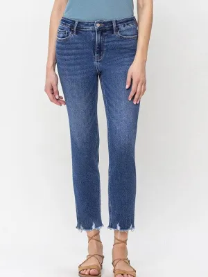 VERVET By Flying Monkey Denim Never Dies High Rise Crop Slim Straight Jeans