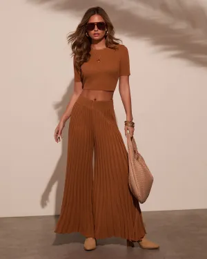 Winslow Wide Leg Pleated Knitwear Pant