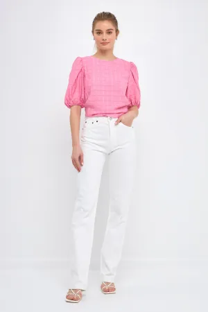 Women Woven Plaid Blouse