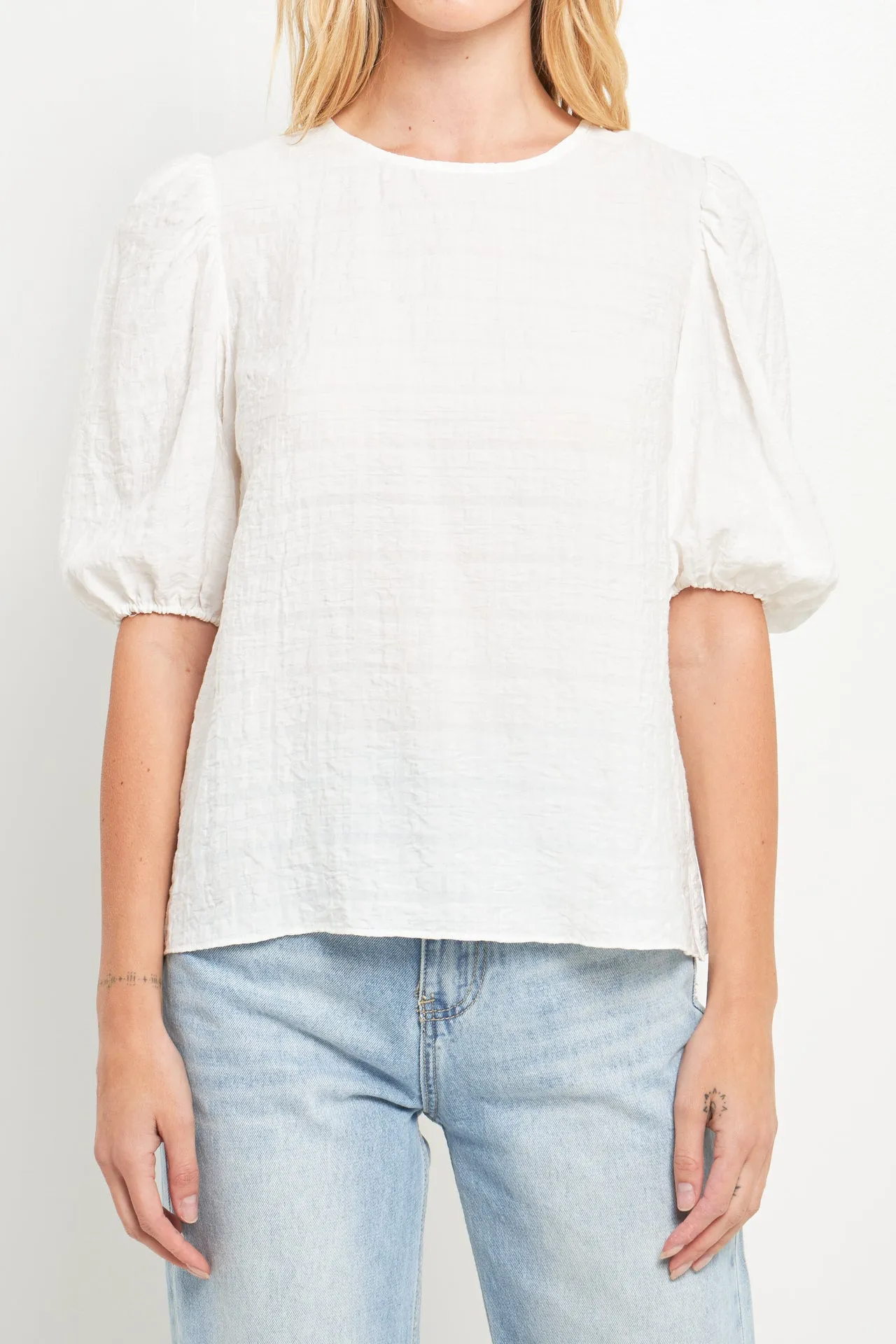 Women Woven Plaid Blouse
