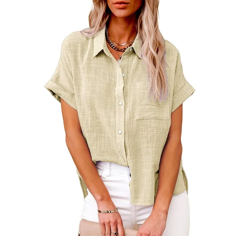 Women's  Cardigan Blouse Lapel Top